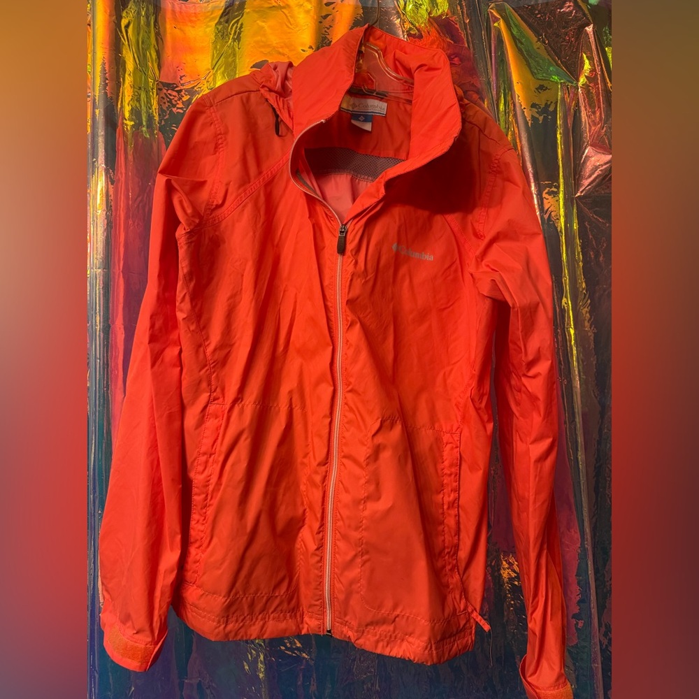 Packable Columbia Coral Orange Jacket